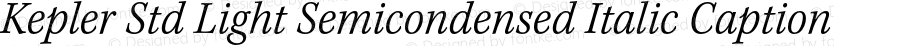 Kepler Std Light Semicondensed Italic Caption