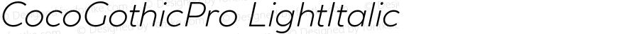 CocoGothicPro LightItalic