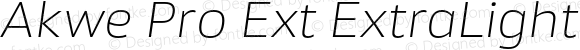 Akwe Pro Ext ExtraLight Italic