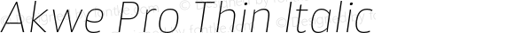 Akwe Pro Thin Italic