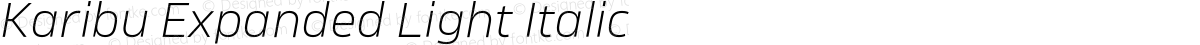 Karibu Expanded Light Italic