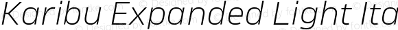 Karibu Expanded Light Italic