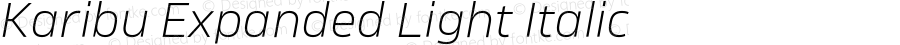 Karibu Expanded Light Italic