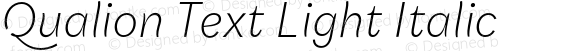 Qualion Text Light Italic