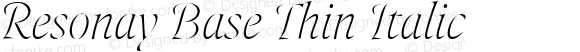 Resonay Base Thin Italic