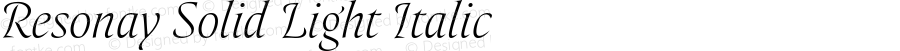 Resonay Solid Light Italic