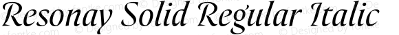 Resonay Solid Regular Italic