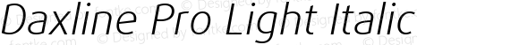 Daxline Pro Light Italic