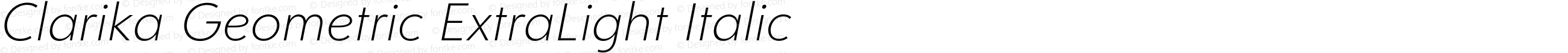 Clarika Geometric ExtraLight Italic