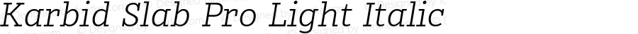 Karbid Slab Pro Light Italic