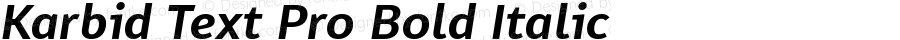 Karbid Text Pro Bold Italic