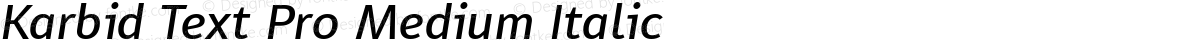 Karbid Text Pro Medium Italic