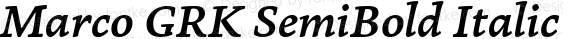 Marco GRK SemiBold Italic