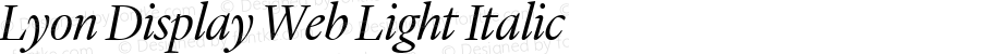 Lyon Display Web Light Italic