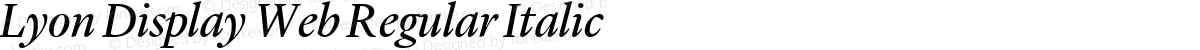 Lyon Display Web Regular Italic
