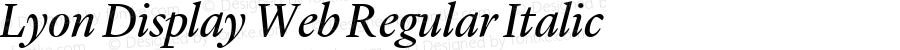 Lyon Display Web Regular Italic