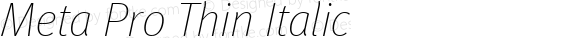 Meta Pro Thin Italic