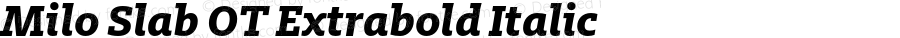Milo Slab OT Extrabold Italic Version 7.600, build 1028, FoPs, FL 5.04