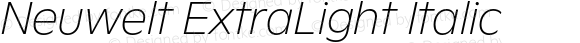 Neuwelt ExtraLight Italic