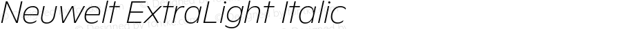 Neuwelt ExtraLight Italic