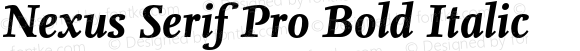 Nexus Serif Pro Bold Italic