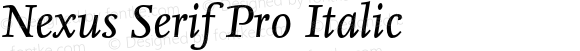 Nexus Serif Pro Italic