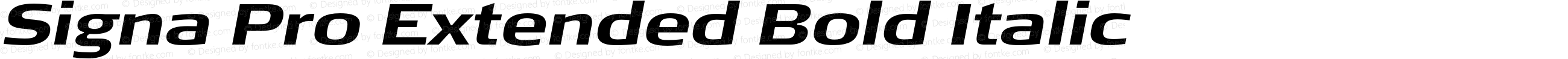 Signa Pro Extended Bold Italic