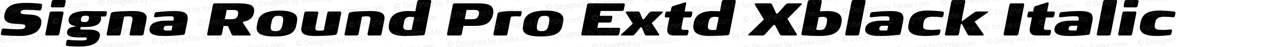 Signa Round Pro Extd Xblack Italic