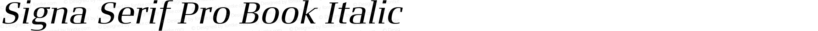 Signa Serif Pro Book Italic