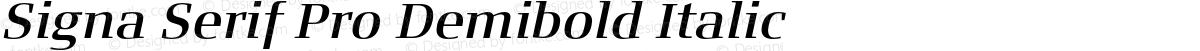 Signa Serif Pro Demibold Italic