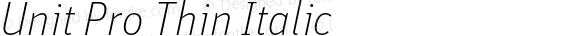 Unit Pro Thin Italic