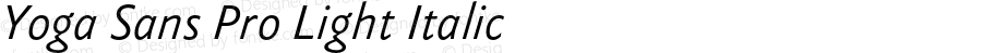 Yoga Sans Pro Light Italic