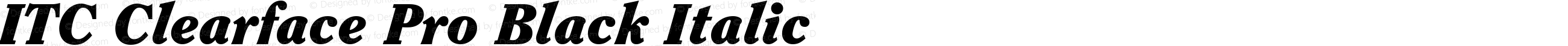 ITC Clearface Pro Black Italic