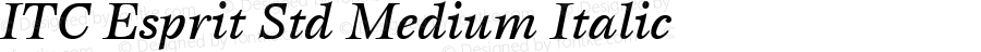 ITC Esprit Std Medium Italic