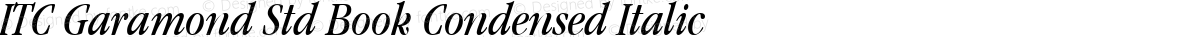 ITC Garamond Std Book Condensed Italic