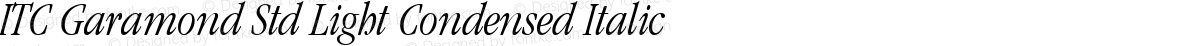 ITC Garamond Std Light Condensed Italic