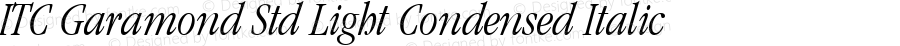 ITC Garamond Std Light Condensed Italic