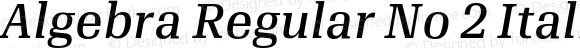 Algebra Regular No 2 Italic