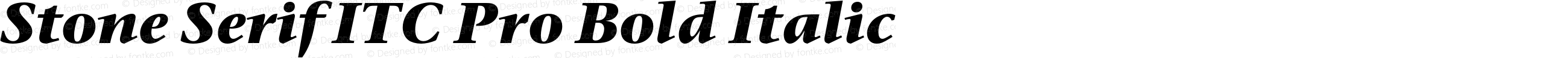 Stone Serif ITC Pro Bold Italic