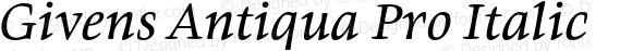 Givens Antiqua Pro Italic Version 1.00