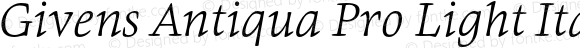 Givens Antiqua Pro Light Italic