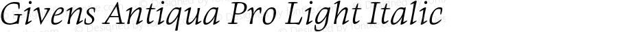 GivensAntiquaPro-LightItalic