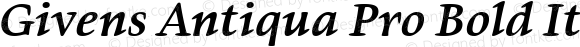 Givens Antiqua Pro Bold Italic