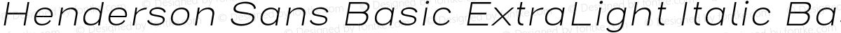 Henderson Sans Basic ExtraLight Italic Basic