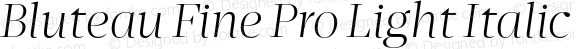 Bluteau Fine Pro Light Italic