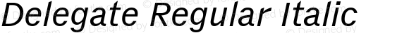 Delegate Regular Italic