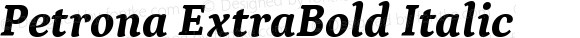 Petrona ExtraBold Italic