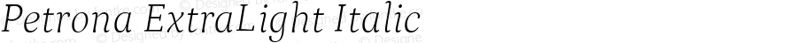 Petrona ExtraLight Italic