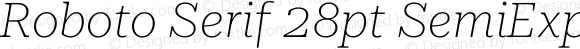 Roboto Serif 28pt SemiExpanded Thin Italic