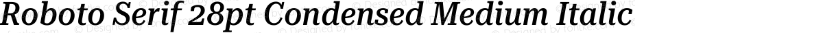 Roboto Serif 28pt Condensed Medium Italic
